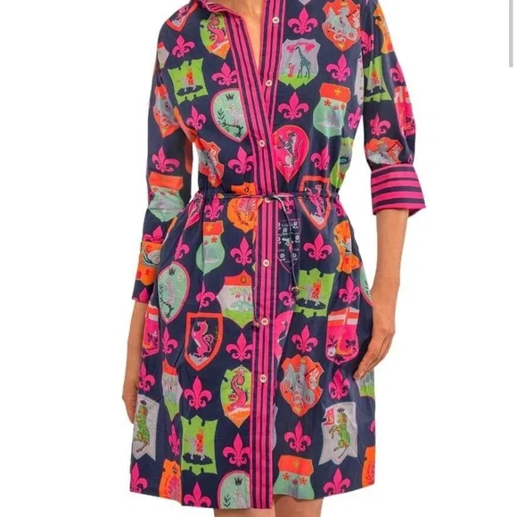 Gretchen Scott Designs Pink and Purple Buttoned Midi Sundress - Picture 4 of 9